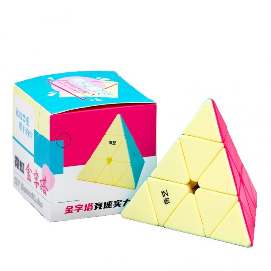 Cub Magic 3x3x3, QiYi Qi Ming Pyraminx Neon SpeedCube, Stickerless, 420CUB-1 
