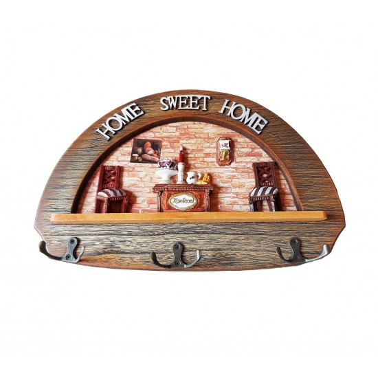 Cuier home sweet home, 3 agatatori, 36 cm, H40A7X Cuier home sweet home, 3 agatatori, 36 cm, H40A7X