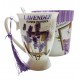 Cana din ceramica cu lingurita, Model cu lavanda, Mov, DO116G-A