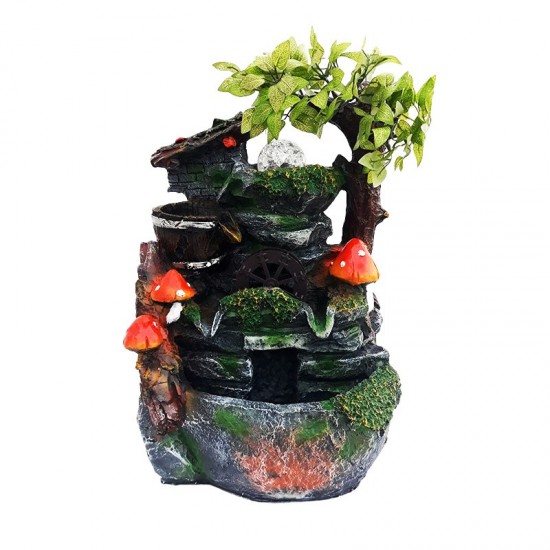 Fantana arteziana, cu buton On/off,  Bila si leduri luminoase, 30 cm, 84AAX