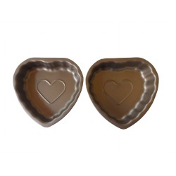 Forma pentru Tarte, Set 2 forme, Inima, Maro, 10 cm, 403COF