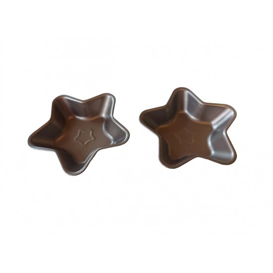 Forma pentru Tarte, Set 2 forme, Stea, Maro, 10 cm, 405COF