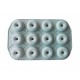 Forma silicon 12 cavitati, Pentru prajituri sau Briose, Verde, 28 cm, 235COF