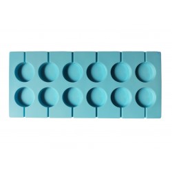 Forma silicon 12 cavitati, Rotund, Acadele din ciocolata sau Acadele din zahar, Albastru, 27 cm, 292COF
