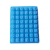 Forma silicon 48 cavitati, Litere, Pentru bomboane sau cuburi de Gheata, Albastru, 23 cm, 224COF