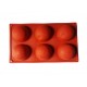 Forma silicon 6 cavitati, Pentru prajituri, Rosu, 28 cm, 296COF