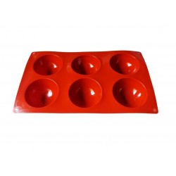 Forma silicon 6 cavitati, Pentru prajituri, Rosu, 28 cm, 296COF