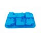 Forma silicon 6 cavitati, Tema Sarbatori de iarna, Pentru prajituri sau Briose, Albastru, 26 cm, 237COF