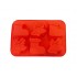 Forma silicon 6 cavitati, Tema Sarbatori de iarna, Pentru prajituri sau Briose, Rosu, 26 cm, 238COF
