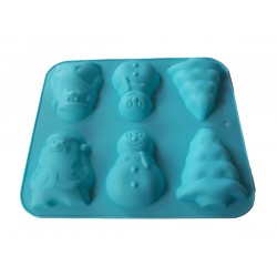 Forma silicon 6 cavitati, Turta dulce, Prajituri, Briose, Albastru, 29 cm, 273COF