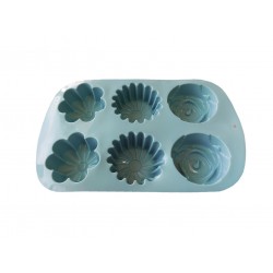 Forma silicon 6 cavitati, model floral, 27 cm, 214COF