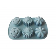 Forma silicon 6 cavitati, model floral, 27 cm, 214COF