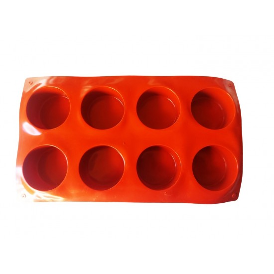 Forma silicon 8 cavitati, Pentru prajituri, Maro, 28 cm, 389COF