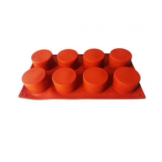 Forma silicon 8 cavitati, Pentru prajituri, Maro, 28 cm, 389COF