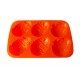 Forma silicon Ou 6 cavitati, Pentru prajituri, Portocaliu, 25 cm, 388COF