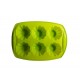Forma silicon, Pentru prajituri, 6 cavitati, Verde, 29 cm, 344COF