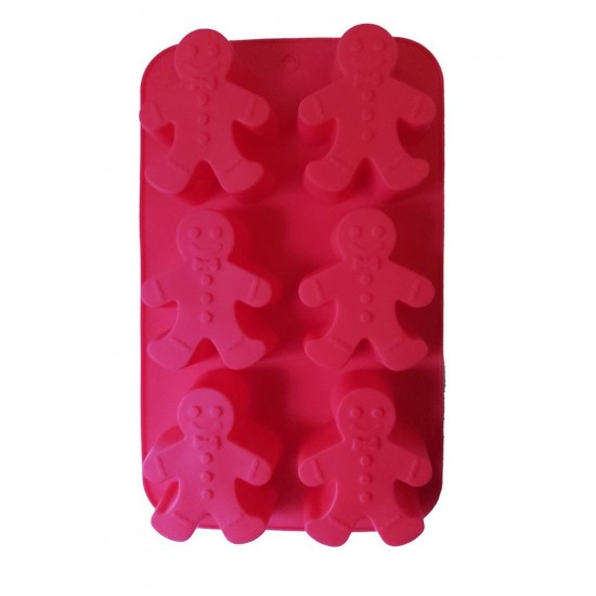 Forma silicon, Pentru turta dulce, 6 cavitati, Rosu, 25 cm, 349COF