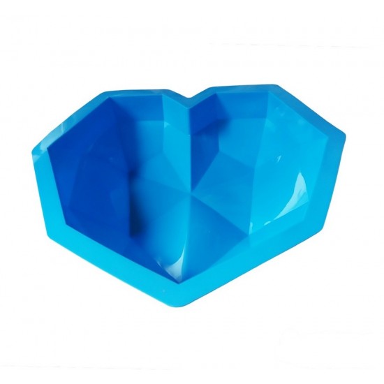 Forma silicon in forma de Inima diamant, Pentru blat tort, Albastru, 21 cm, 297COF