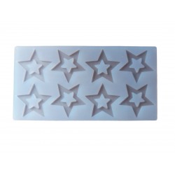 Forma silicon pentru decoarea torturilor, Matrita Stelute, Alb, 21cm, 313COF