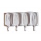 Forma silicon pentru inghetata, 4 cavitati, Alb, 26 cm, 308COF