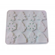 Forma silicon pentru prajituri, 12 cavitati, Sarbatori de iarna, 152COF