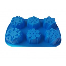 Forma silicon pentru prajituri, 6 cavitati, Fulgi de zapada, 154COF