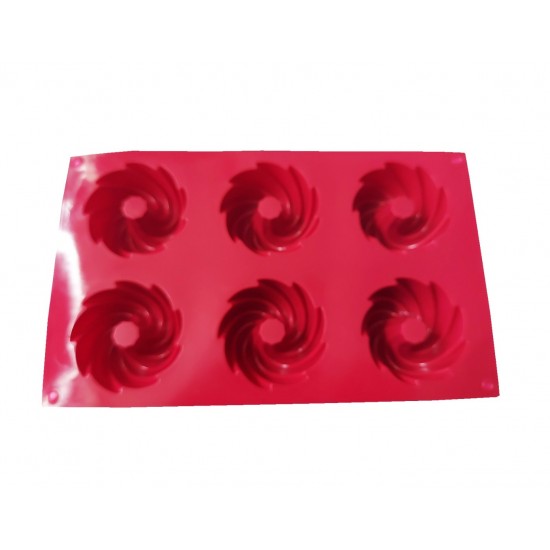 Forma silicon pentru prajituri, 6 cavitati, Spirala, 155COF
