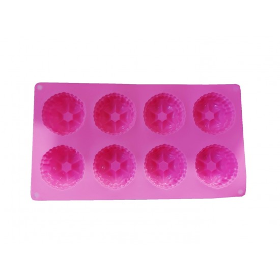 Forma silicon pentru prajituri, 8 cavitati, Floral, 151COF