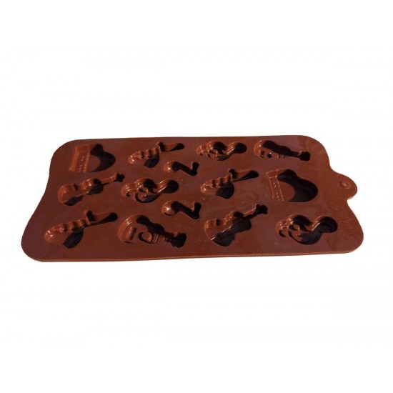 Forma silicon pentru prajituri, Instumente muzicale, Note muzicale, 167COF