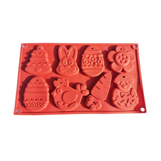 Forma silicon pentru prajituri, Ou, Clopotel, Pui, Floare, Gaina, Iepure, 172COF