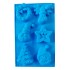 Forma silicon pentru prajituri, Tema Craciun, 6 cavitati, Albastru, 27 cm, 478COF