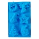 Forma silicon pentru prajituri, Tema Craciun, 6 cavitati, Albastru, 27 cm, 478COF