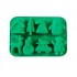 Forma silicon pentru prajituri, Tema Craciun, 8 cavitati, Verde, 20 cm, 481COF