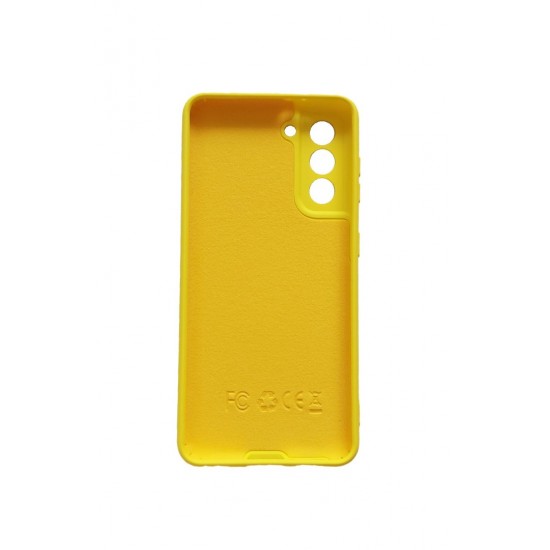 Husa telefon compatibila cu Samsung Galaxy S21, Galben, Cu interior de catifea, 242HT