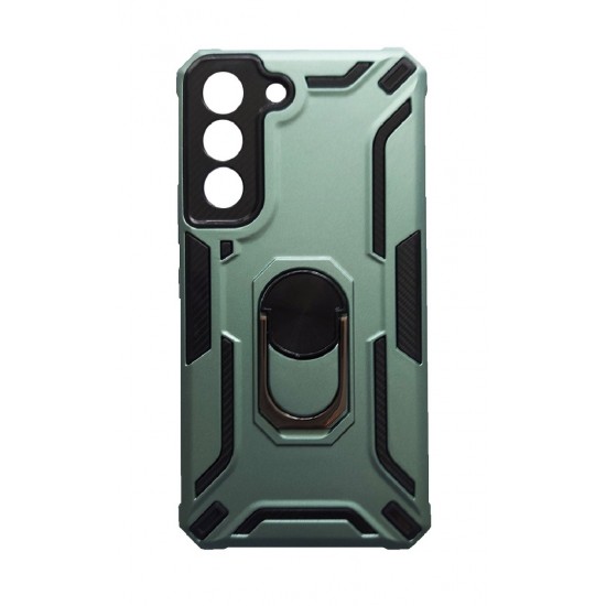 Husa telefon compatibila cu Samsung Galaxy S22 Plus, Powerful, Inel si placuta metalica, HT101
