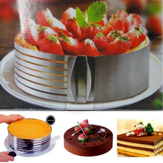 Inel feliator blat de tort ajustabil 8 cm, 16-20 cm, otel inoxidabil, 145COF