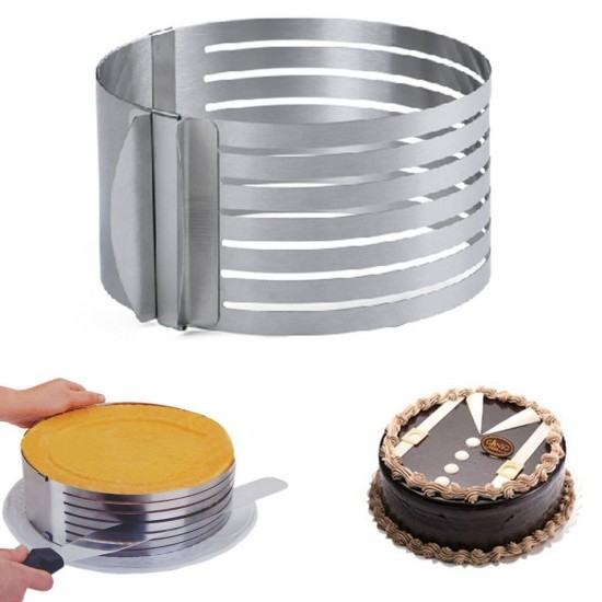 Inel feliator blat de tort ajustabil 8 cm, 16-20 cm, otel inoxidabil, 145COF