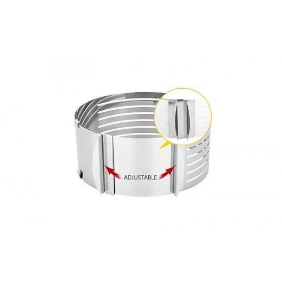 Inel feliator blat de tort ajustabil 8 cm, 16-20 cm, otel inoxidabil, 145COF