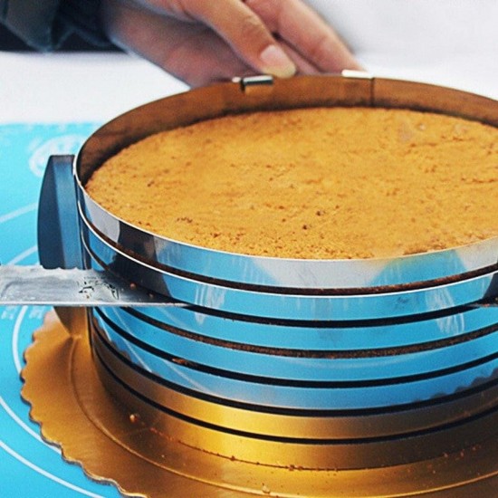 Inel feliator blat de tort ajustabil 8 cm, 16-20 cm, otel inoxidabil, 145COF