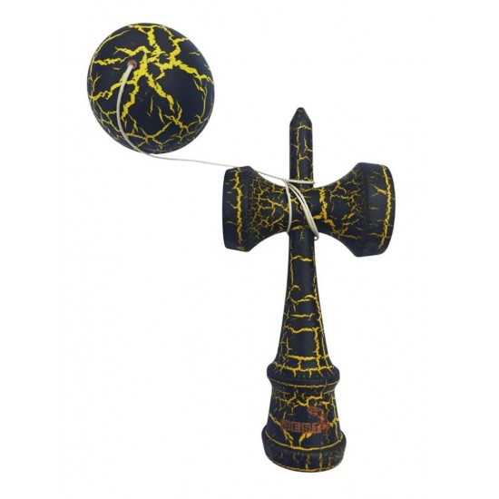 Kendama profesionala, Bila din lemn, Negru Galben, 52KD Kendama profesionala, Bila din lemn, Negru Galben, 52KD