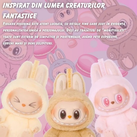 Jucarie de plus Labubu The Monsters – include un plus surpriza si 6 stickere Labubu waterproof pentru telefon, LA1