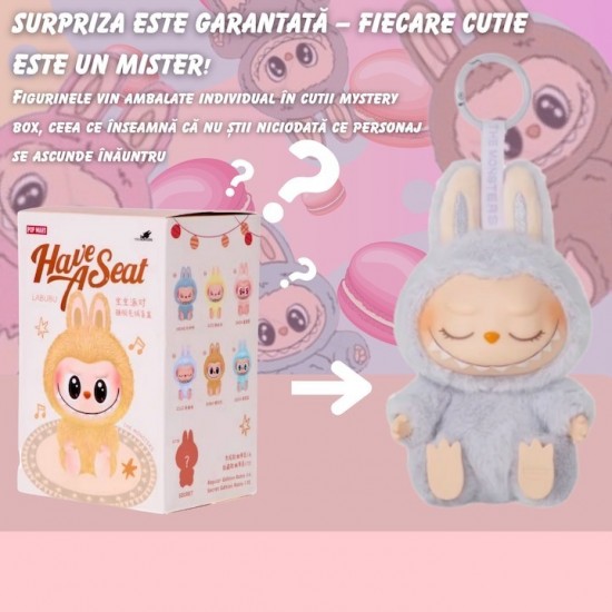 Jucarie de plus Labubu The Monsters – include un plus surpriza si 6 stickere Labubu waterproof pentru telefon, LA1