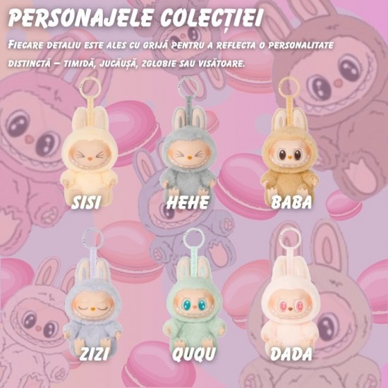 Jucarie de plus Labubu The Monsters – include un plus surpriza si 6 stickere Labubu waterproof pentru telefon, LA1