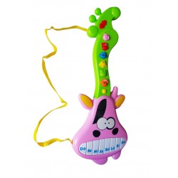 Chitara interactiv pentru copii cu butoane care emit diverse melodii, Roz, 42 cm LTOY51