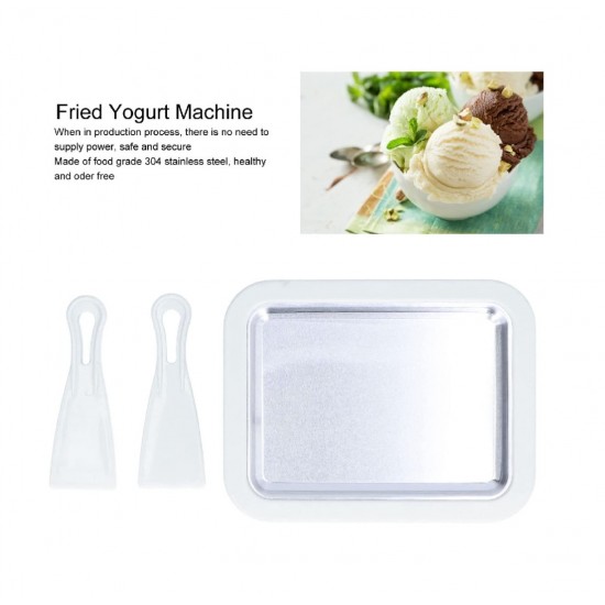 Plita termica pentru inghetata Thailandeza instant tip rulou, Accesorii Incluse, 22 cm, Alb, 411COF