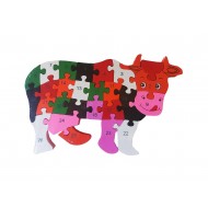 Puzzle 3D din lemn pentru copii cu Alfabet si Cifre, Vacuta, 26 piese, 26 cm, 18005SX Puzzle 3D din lemn pentru copii cu Alfabet si Cifre, Vacuta, 26 piese, 26 cm, 18005SX