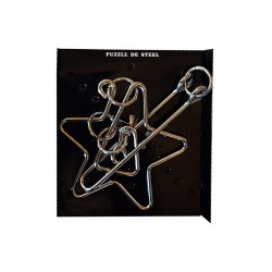 Puzzle brain twister din metal, Pentru copii si adolescenti, 10 cm, 476CUB-9
