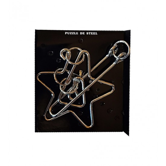 Puzzle brain twister din metal, Pentru copii si adolescenti, 10 cm, 476CUB-9