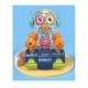 Robot Transparent Gear, Canta si lumineaza, Albastru, 17133SX-1