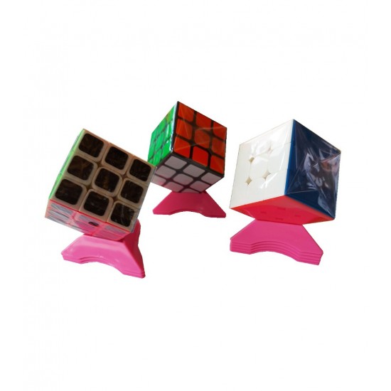 Set 10 Suporti universali pentru cuburi, toate marcile si dimensiunile Magic Cub, Roz, 433CUB-1